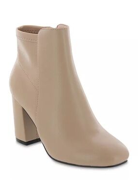 MIA Beige Block Heel Ankle Booties | Size 9 NEW